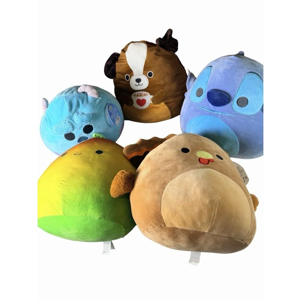 Lot of 5 Squishmallows Large 12 Inch Ximena Bernie Sully Terry Stitch